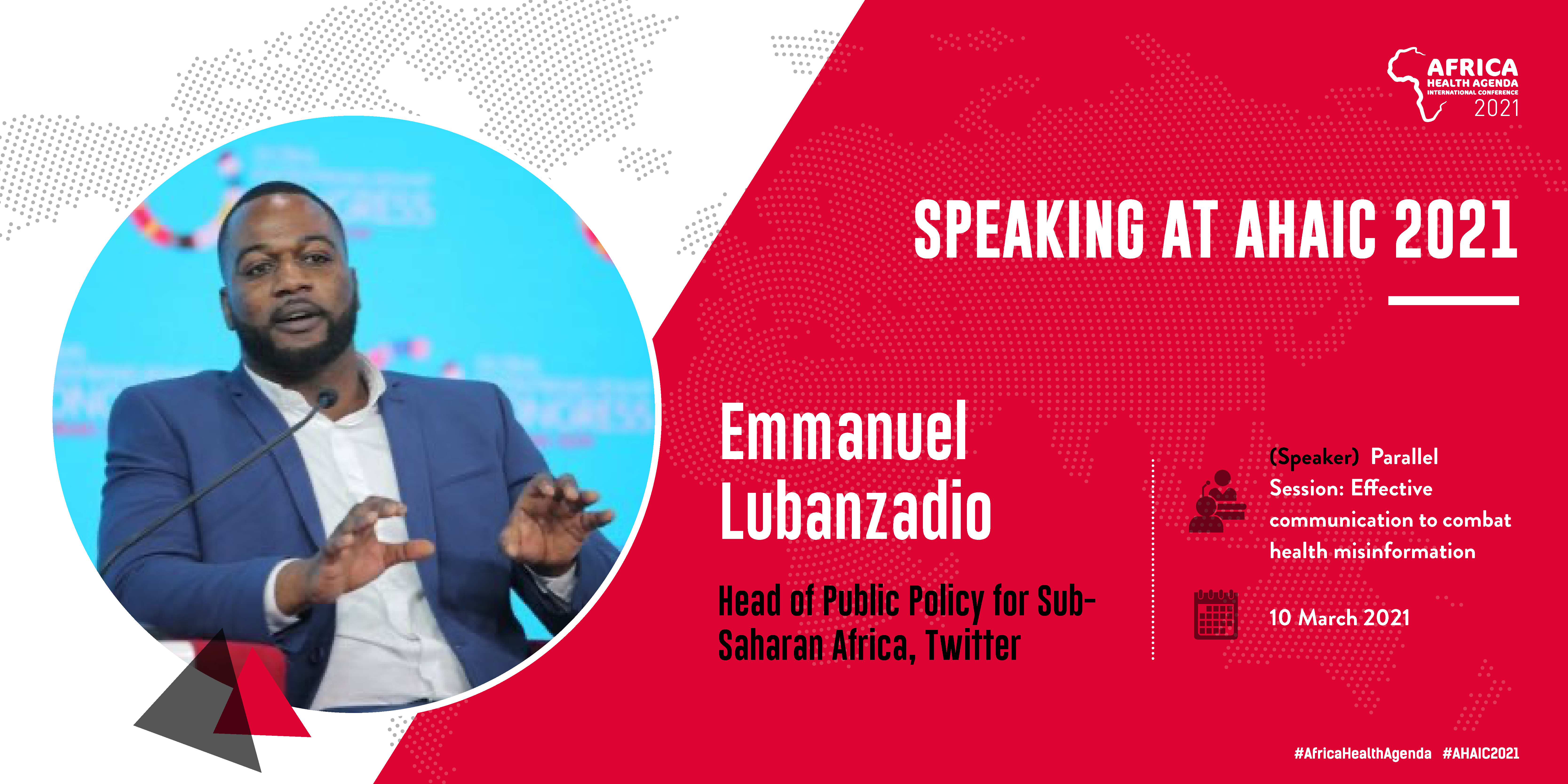 Emmanuel Lubanzadio - Speaking at AHAIC 2021 Conference