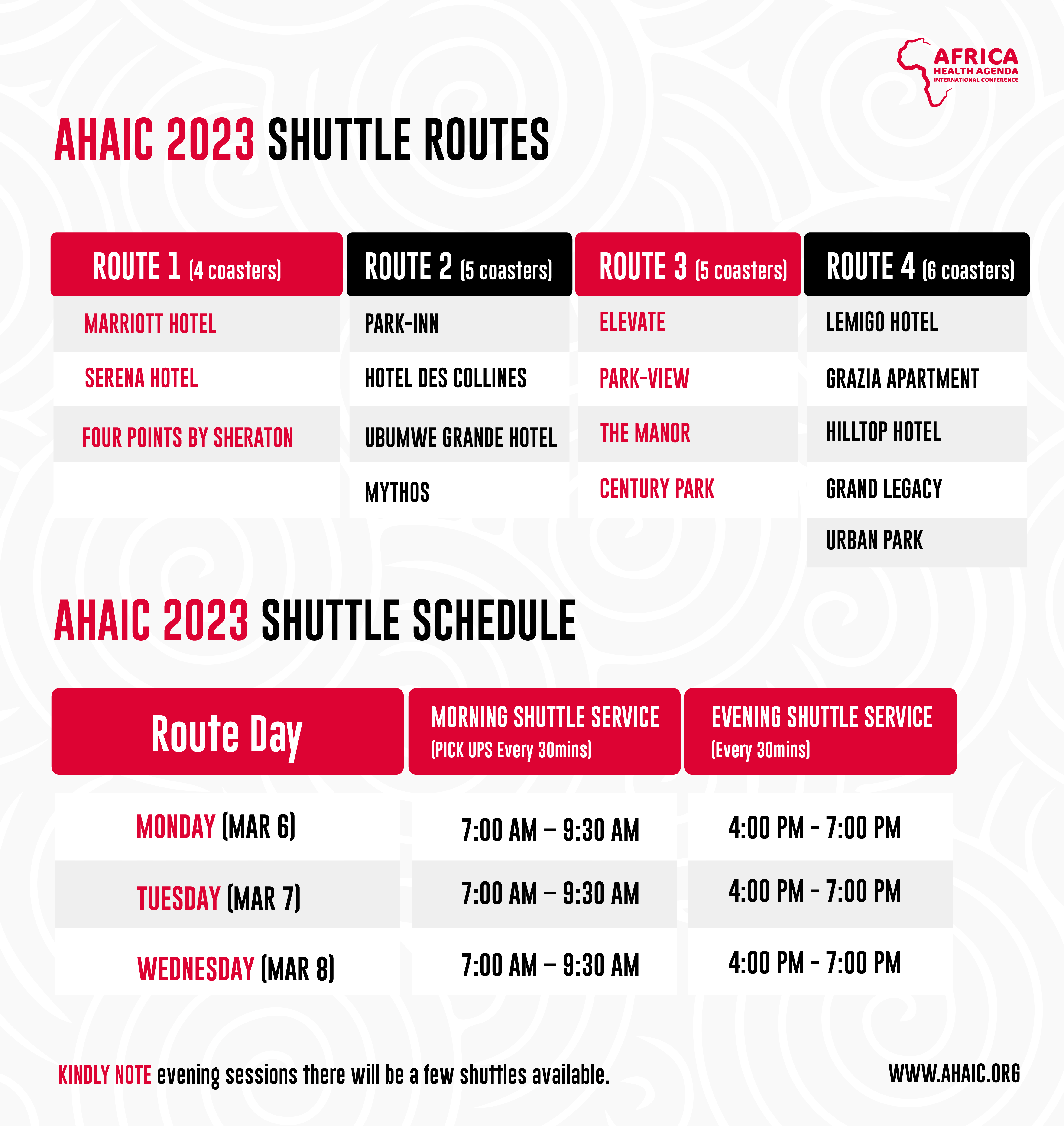 Hotel Shuttles Africa Health Agenda International Conference AHAIC Hotel Shuttles Africa Health Agenda International Conference AHAIC